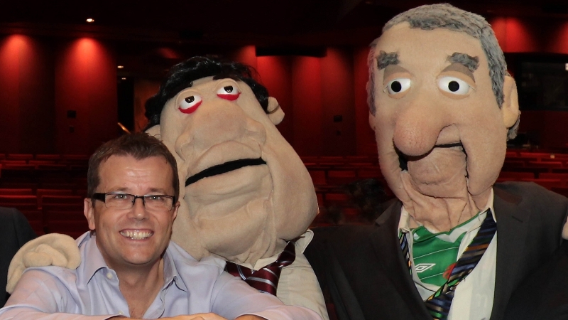 Paul Howard with Biffo and Bertie