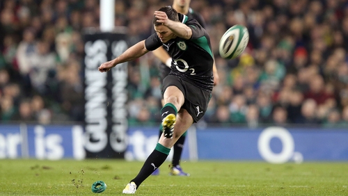 Jonathan Sexton was successful with four kicks out of five in the first half