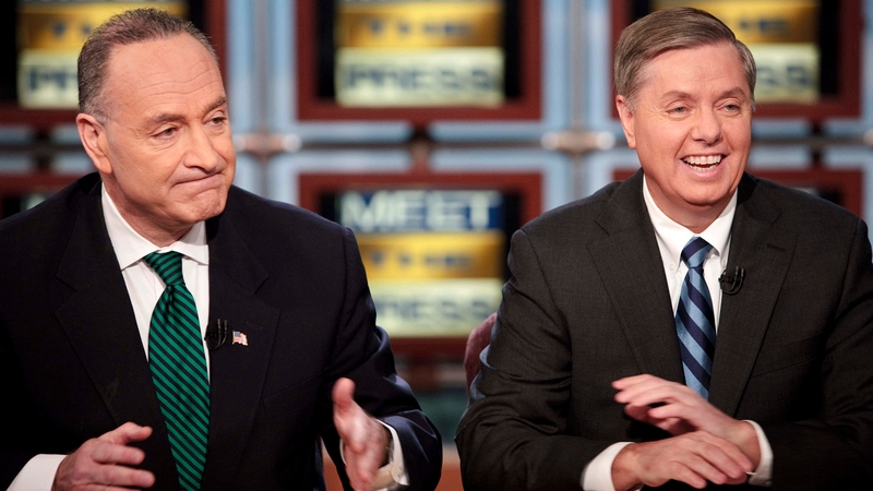 Charles Schumer, left, and Lindsey Graham are to resume talks