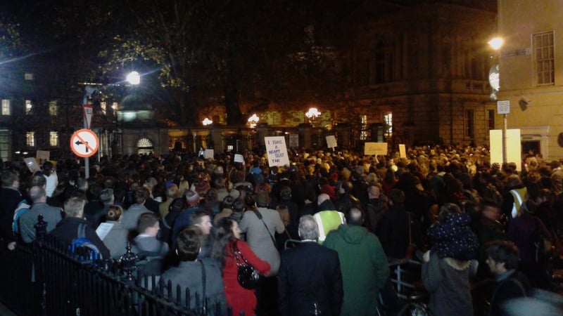 More than 1,000 people attended the protest at Leinster House