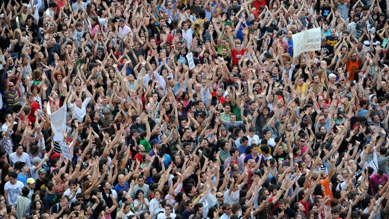 Thousands protest in Spain over the high level of unemployment and austerity