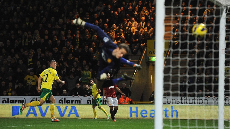 Anthony Pilkington scored the only goal when Norwich played Manchester United at Carrow Road last November