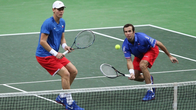 Tomas Berdych (left) and Stepanek enjoyed doubles success to move 2-1 ahead in the Davis Cup final