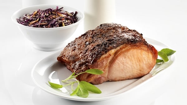 Spiced slow cooked Bacon with a sweet mustard crus