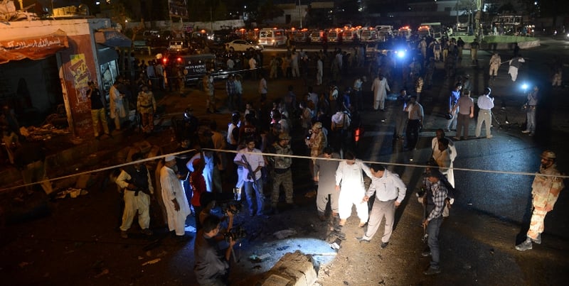 Two bomb blasts killed at least three at Shia Muslim mosque in Karachi