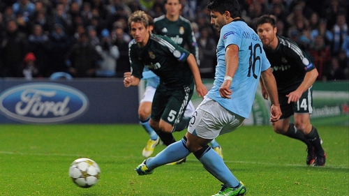 Sergio Aguero scored from the spot, but it wasn't enough for City