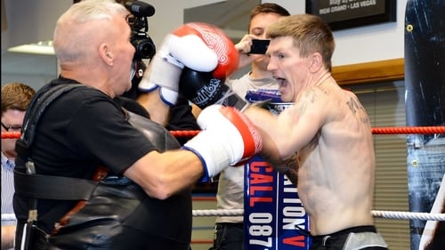 Ricky Hatton with trainer Bob Shannon last week
