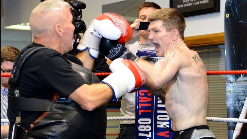 Ricky Hatton with trainer Bob Shannon last week