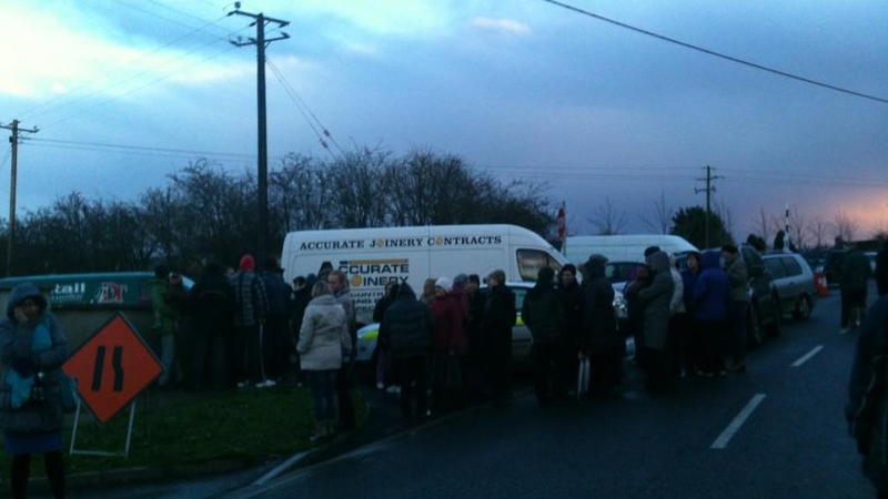 Parents arrived at the school and are preventing a number of sub-contractor vans from leaving (Pic: Grey Heron Media)