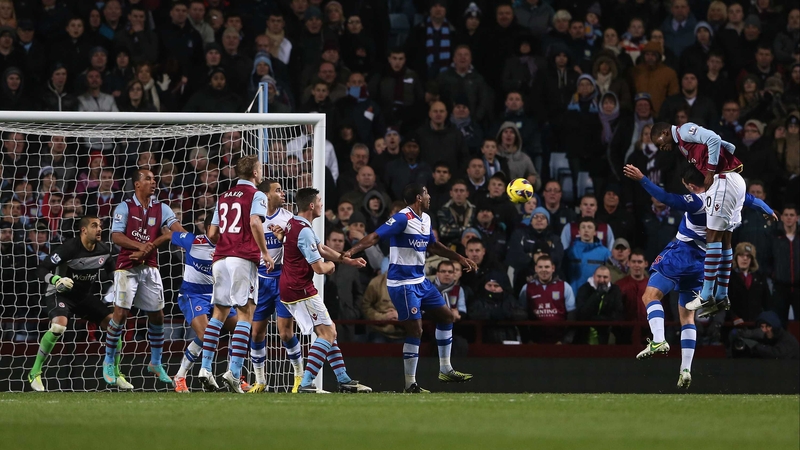 Christian Benteke heads home the winner for Aston Villa