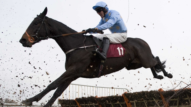Danny Cook riding Yesyoucan clears the last to win the Try Racing Fixed Odds On Betfair Handicap Hurdle Race at Haydock