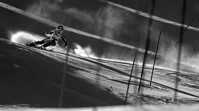 Mikaela Shiffrin of the USA skis the first run of the women's slalom at the Nature Valley Aspen Winternational Audi FIS Ski World Cup