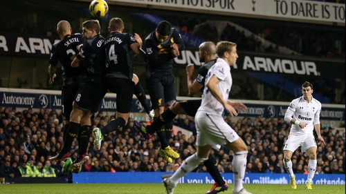 Gareth Bale scores from a free-kick