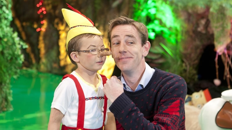 Ryan Tubridy with Dylan O'Connor aka Pinocchio