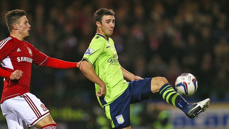 Enda Stevens made his first league start for Villa in their 3-2 defeat to Manchester United