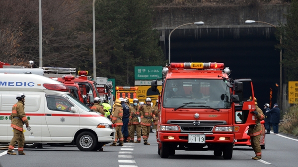 A fire in the tunnel was extinguished about three hours after the accident