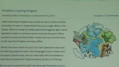Dropbox allows customers to access computer documents anywhere in the world