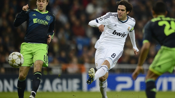 Kaka scoring for Real in their comfortable win over Ajax