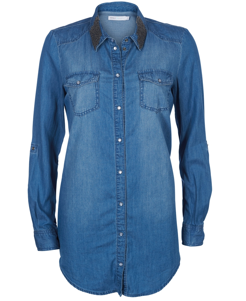 ONLY Rock It Pearl Collar Denim Shirt €39.95