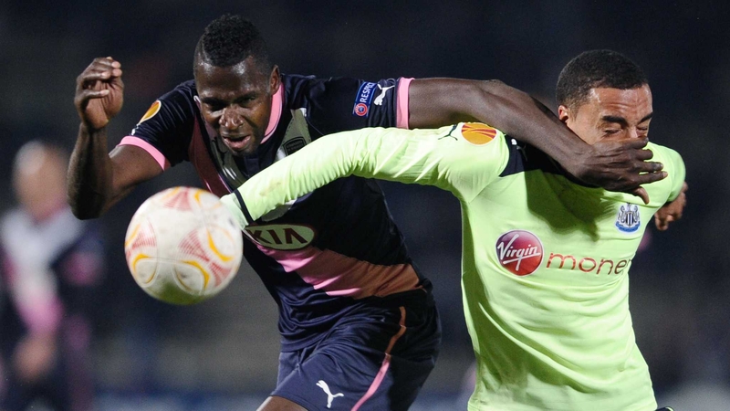 The powerful Cheick Diabate gave the Newcastle defence a torrid time as he bagged a brace in Bordeaux