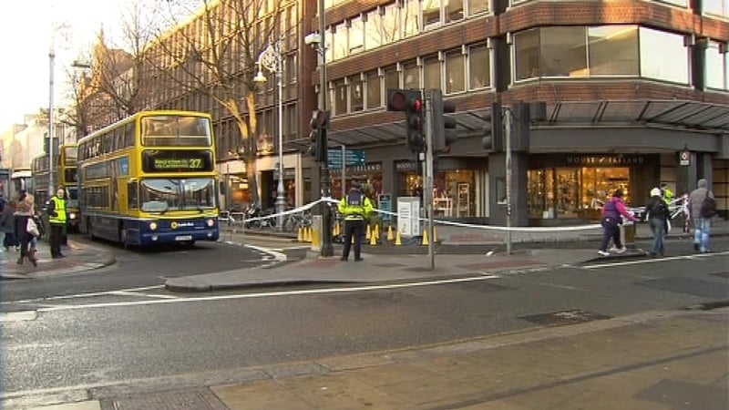 A man died after being hit by a bus in Dublin city centre