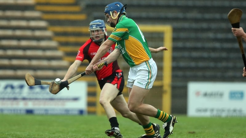 Dan Currams fires home the only goal for the Offaly hurling champions