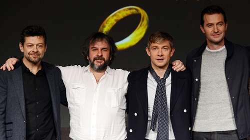 Andy Serkis, Peter Jackson, Martin Freeman and Richard Armitage