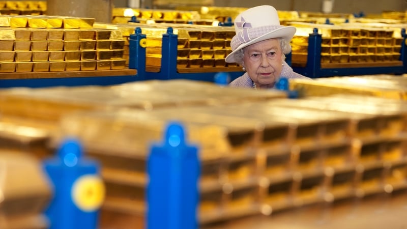 Queen Elizabeth during a visit to the Bank of England's vaults