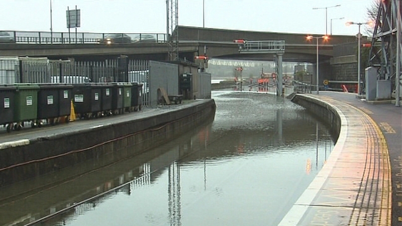 Train services from Waterford station were suspended due to flooding earlier