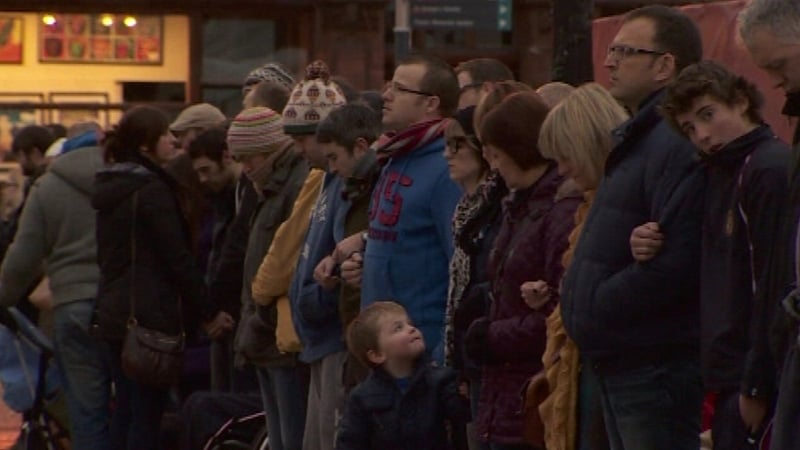 Peace campaigners held a vigil outside Belfast City Hall