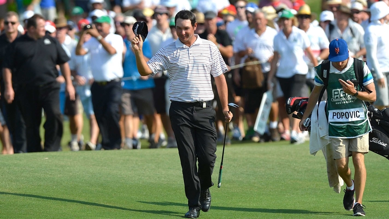 Daniel Popovic celebrates winning the Australian PGA at the Palmer Coolum Resort