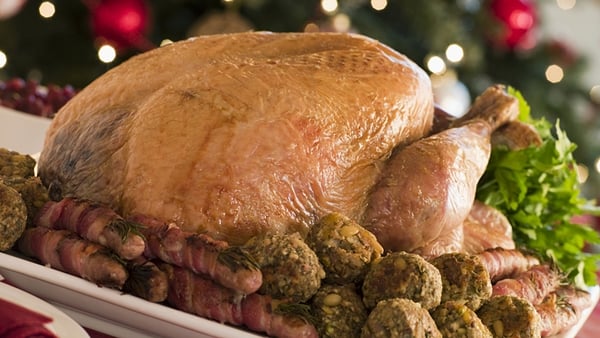 Old-fashioned Roast Turkey with Fresh Herb Stuffing, Cranberry Sauce and Bread Sauce