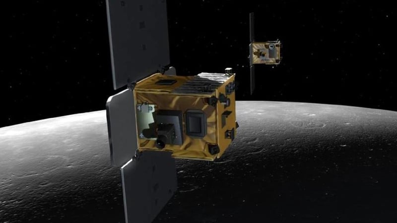 NASA released an artist's depiction of the Ebb and Flow spacecraft