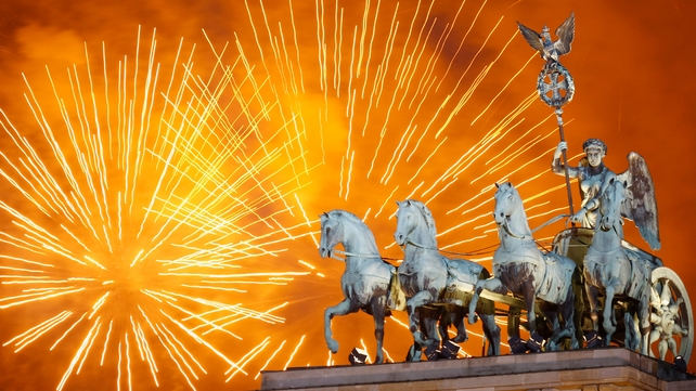 JANUARY: Berlin in Germany rang in the new year with fireworks over the Quadriga statue atop the Brandenburg Gate