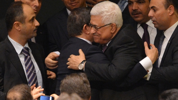 NOVEMBER: President Mahmoud Abbas was congratulated by Turkey's Foreign Minister after the UN General Assembly voted to recognise the state of Palestine