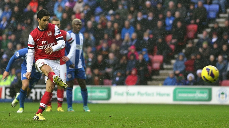 No mistake: Arteta's penalty proved the difference between the sides