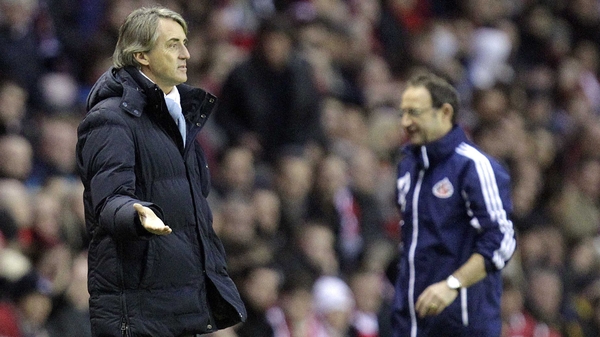 City trail neighbours Manchester United by seven points following their defeat to Martin O'Neill's Sunderland