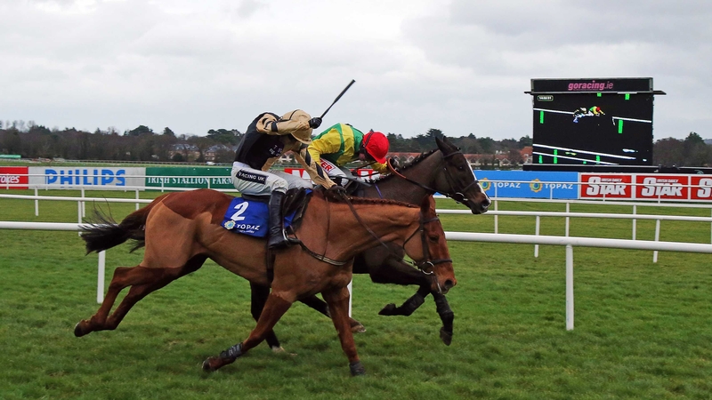 Ruby Walsh got up late to win the Topaz Novice Chase with Back In Focus