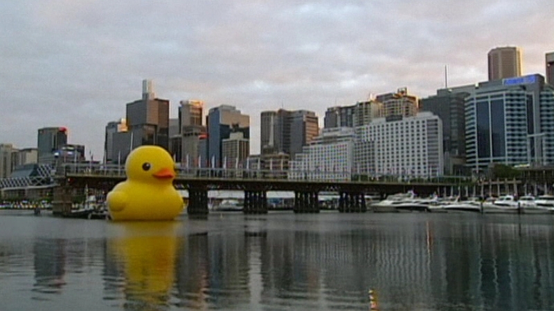 The 15m duck was designed by Dutch artist Florentijn Hofman