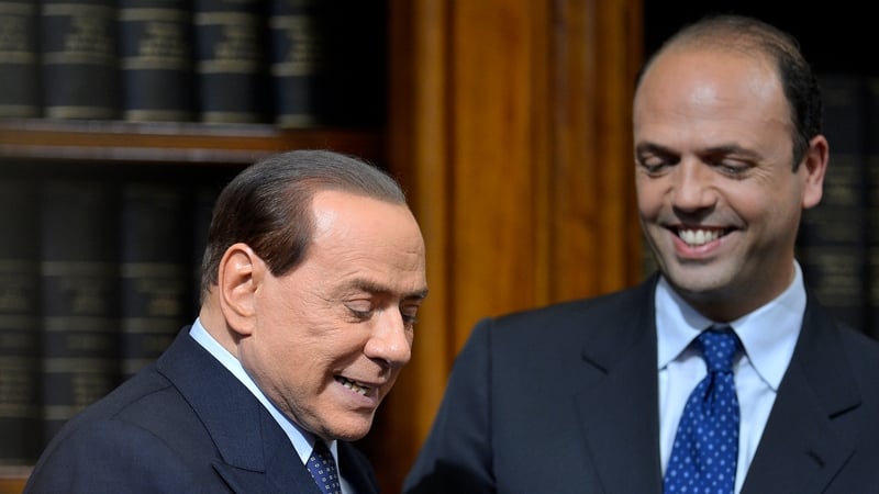 Silvio Berlusconi (left) said Angelino Alfano would most likely be the prime ministerial candidate