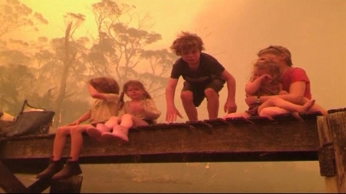 One Tasmanian family had a lucky escape, when quick-thinking grandparents took the five children they were taking care of into the sea