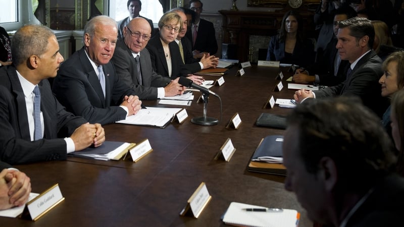 Joe Biden is attending a meeting with gun violence victims and gun-control advocates