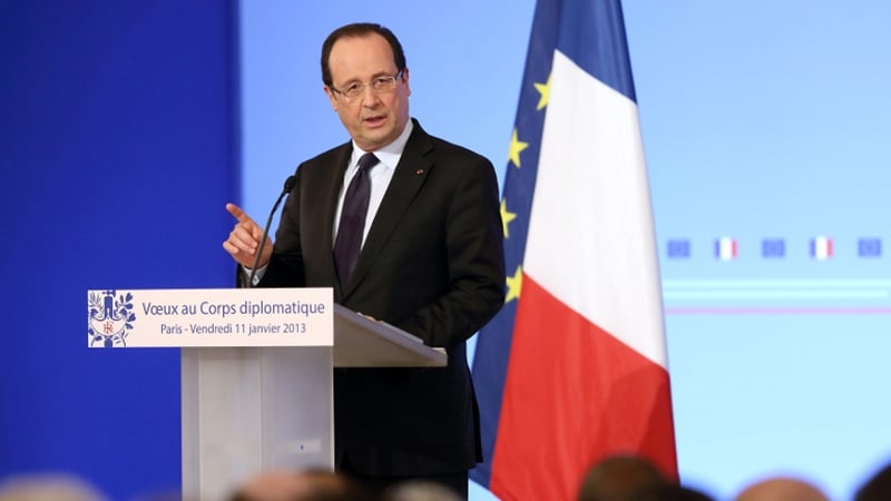 President Francois Hollande made it clear that France would intervene to stop any further drive southward by Islamist rebels