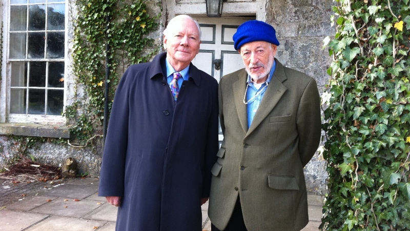 JP Donleavy pictured with Gay Byrne at the time of his The Meaning of Life interview for RTÉ One.