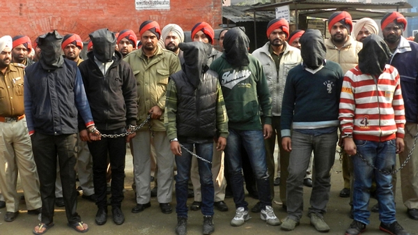 Police arrested six suspects yesterday and are searching for another