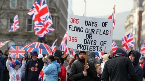 Loyalists have been protesting over restrictions on the flying of the Union flag