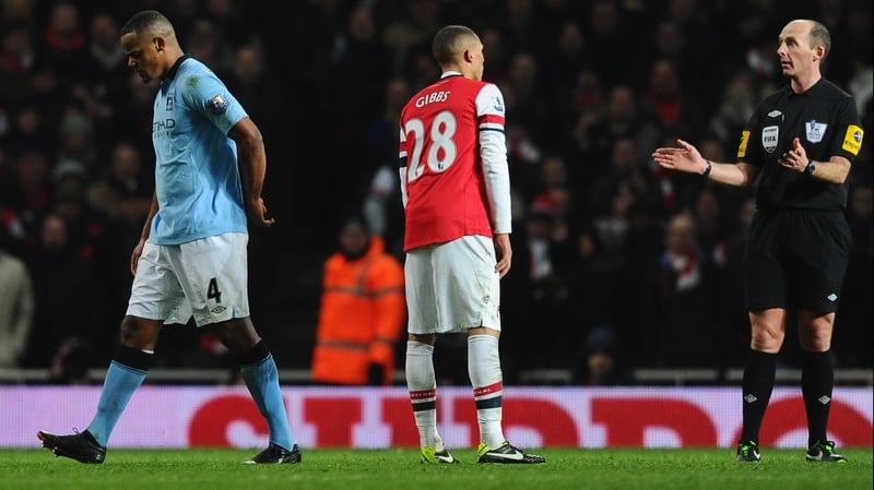 Vincent Kompany was wrongly sent off by Mike Dean