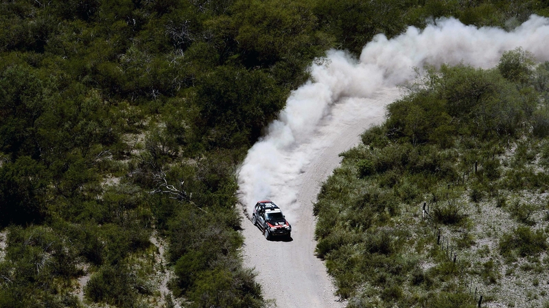 BMW's Orlando Terranova competes during the tenth stage of the Dakar Rally