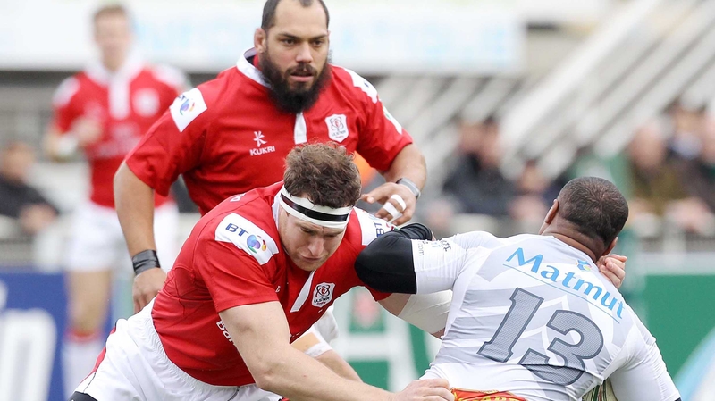 Castres' Seremaia Bai is tackled by Ulster's Neil McComb