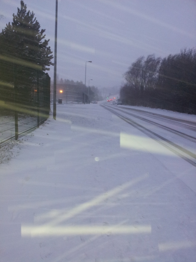 The snow falling fast in Glengormley, Co Antrim (Picture: Francis McCloy)
